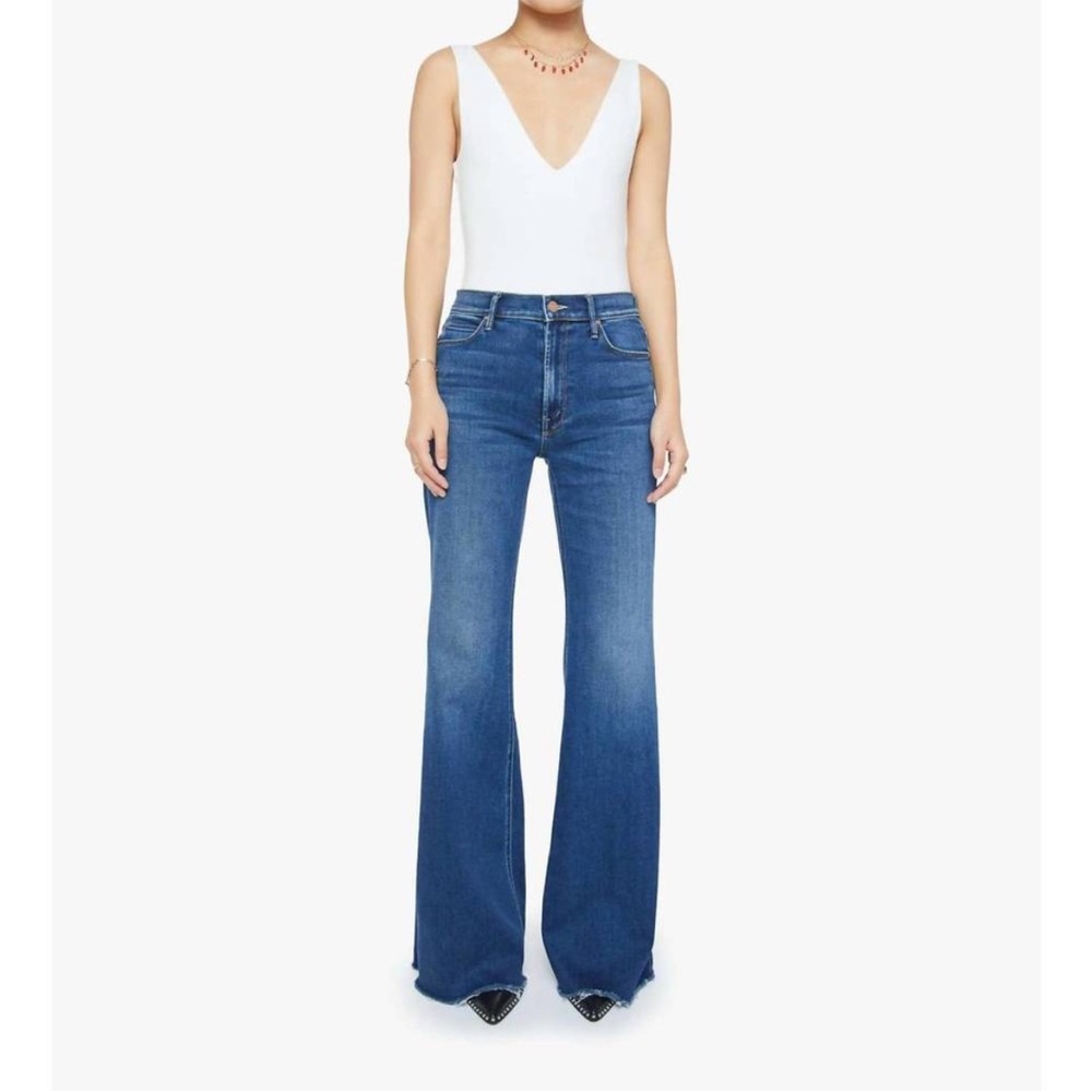 MOTHER Blue Flare Wide Leg Jeans